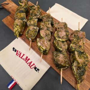 Brochette de filet de porc mariné