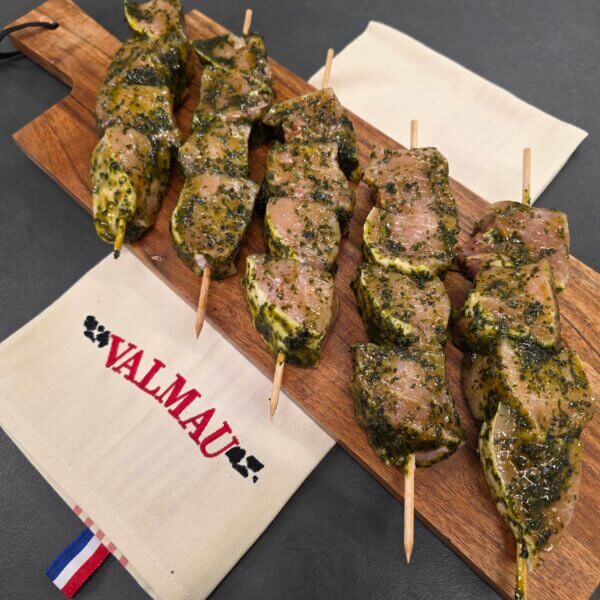 Brochette de filet de porc mariné