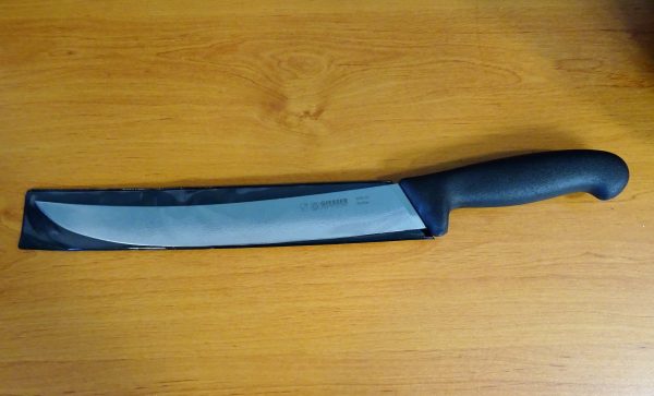 Couteau à parer : lame courbée 22 cm avec alvéoles